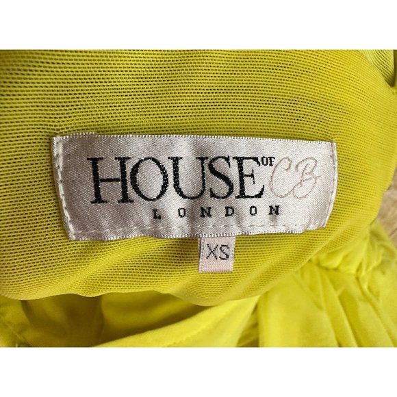 House of CB Valentina Dress in Chartreuse Yellow - Picture 4 of 4